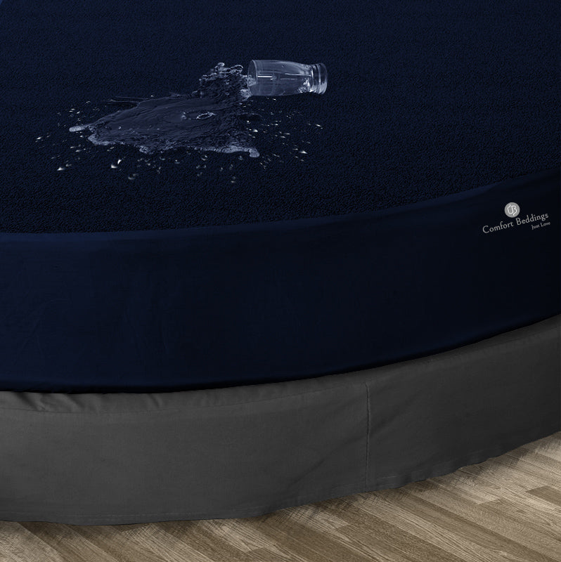 Navy Blue Round Bed Mattress protector