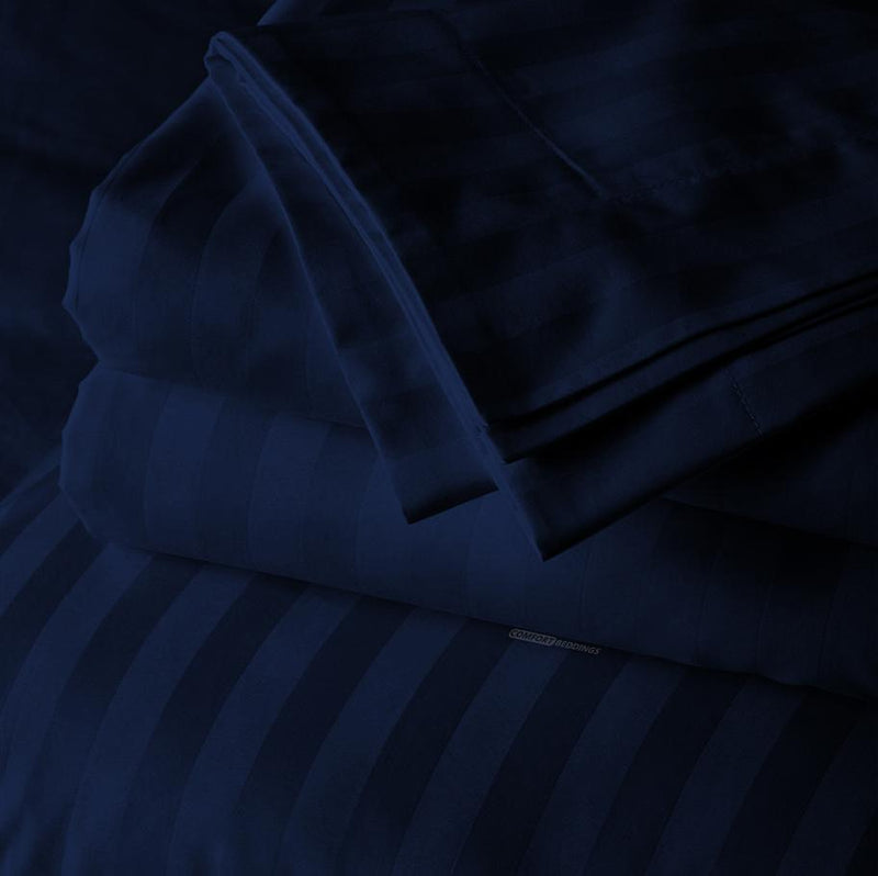 Navy Blue 20x54 stripe body pillowcase