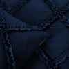 Egyptian Cotton Navy Blue Diamond Ruffled Duvet Cover