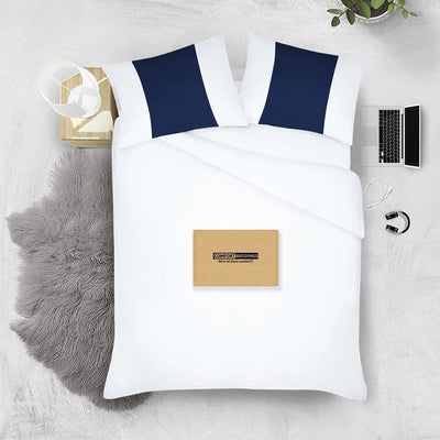 Luxurious Navy blue - white contrast pillowcases