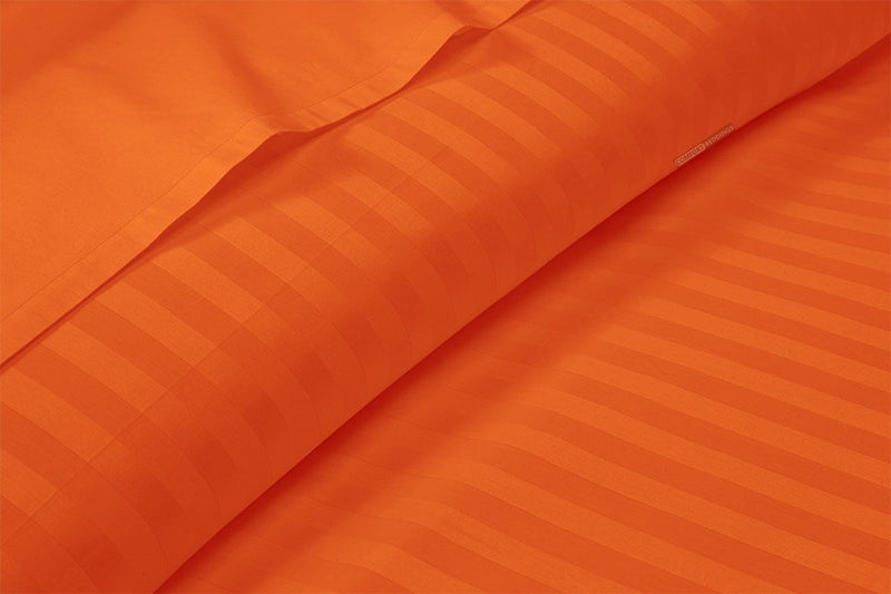 Orange Stripe Split King Sheets 
