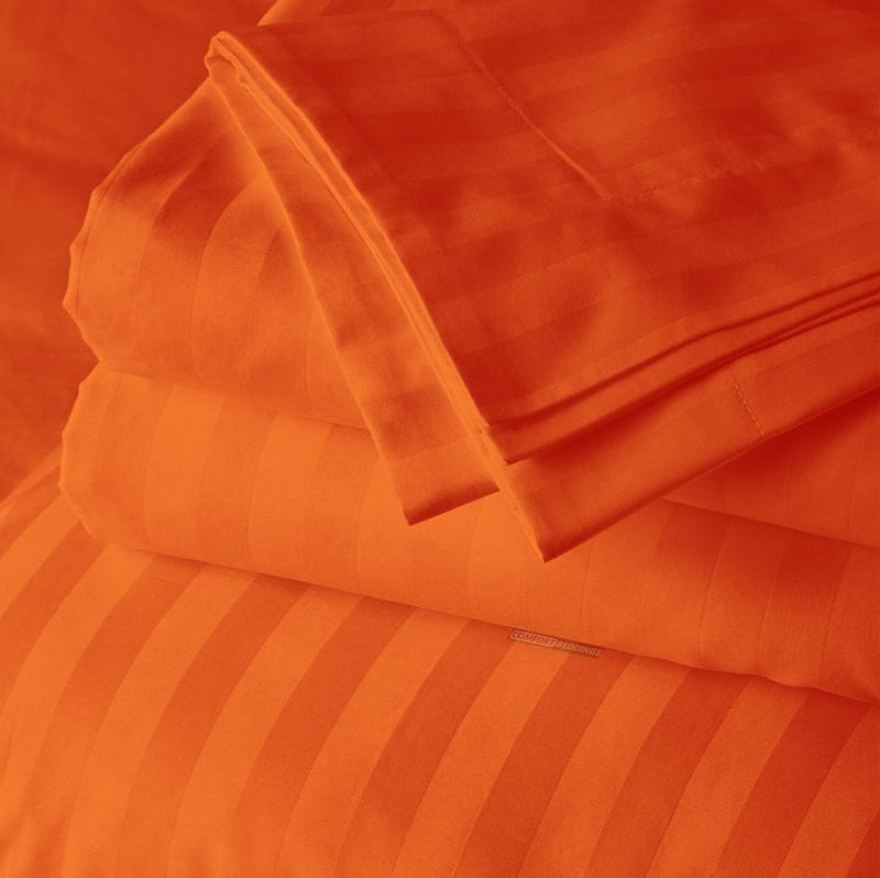Orange stripe body pillow covers