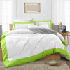 Luxurious Parrot Green Two Tone Duvet Cover Set