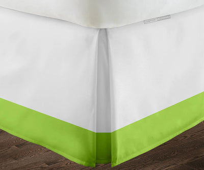 Luxury Parrot Green two tone bed skirt
