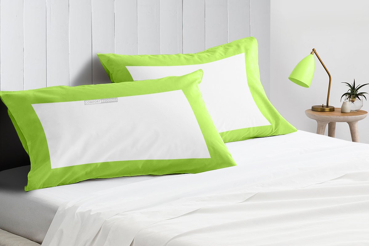 Supreme Parrot green - white two tone Pillow Cases