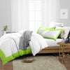 Luxurious Parrot Green Two Tone Duvet Cover Set