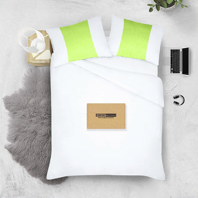100% Egyptian cotton parrot green - white contrast pillowcases