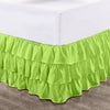 Parrot green Multi Ruffle Bed Skirt