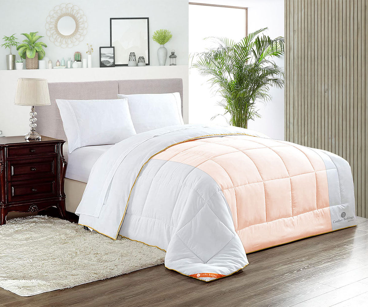 Peach Contrast Comforter Set