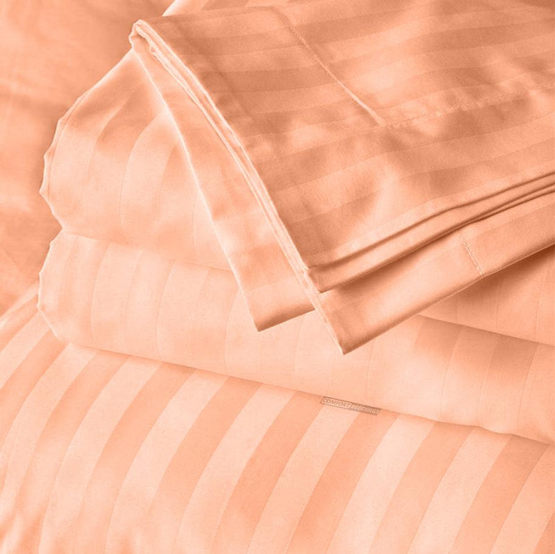 Peach stripe 20x54 body pillow covers