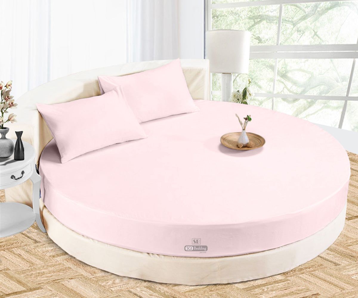 Beautiful Pink Round Bed Sheets Set
