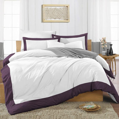 Most Selling Plum Two Tone Duvet Cover