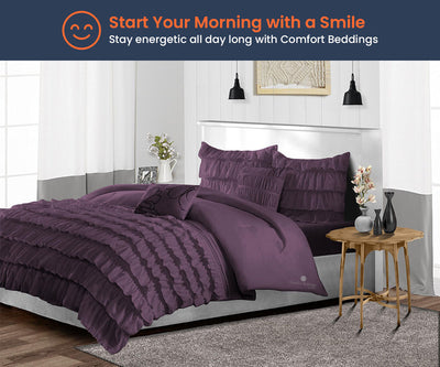 Most Selling Plum ruffled comforter