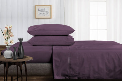 Plum Split King Sheets Set