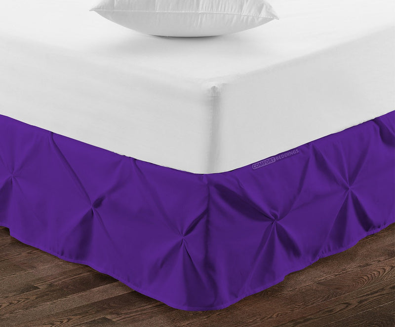 Purple Pinch Bed Skirt