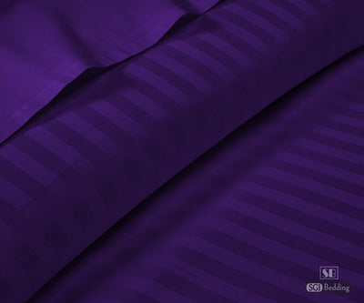 Purple Stripe Flat Sheet Set