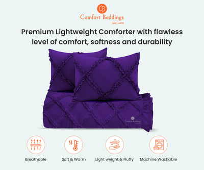 Purple Diamond Ruffle Comforter
