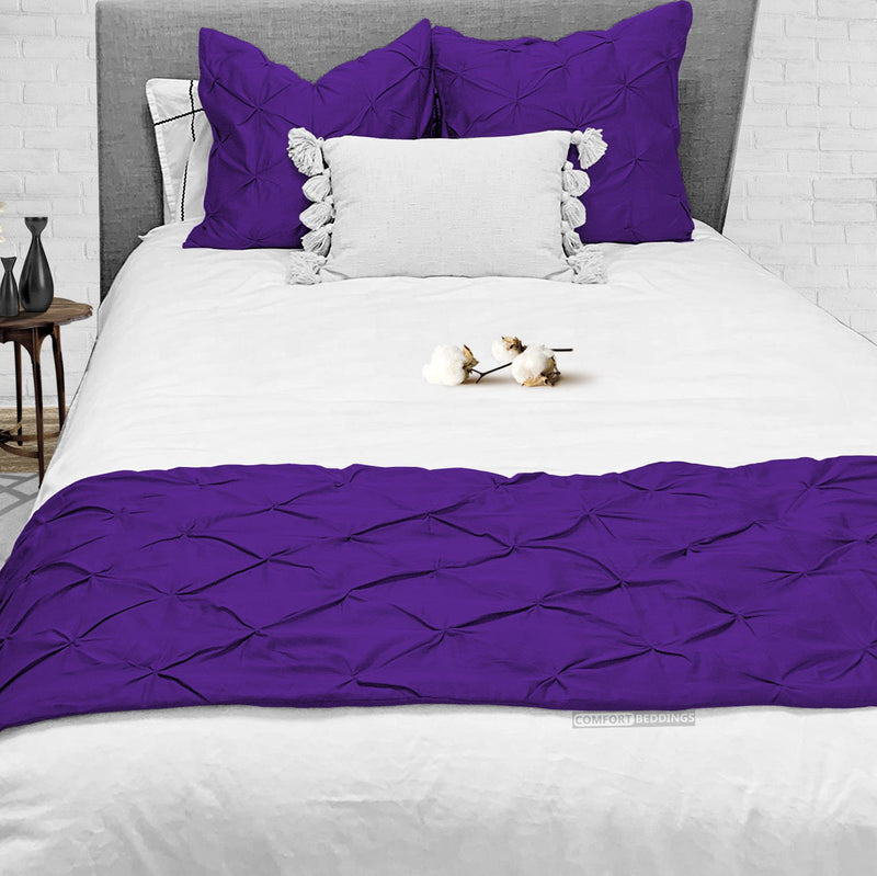 Purple pinch bed runner