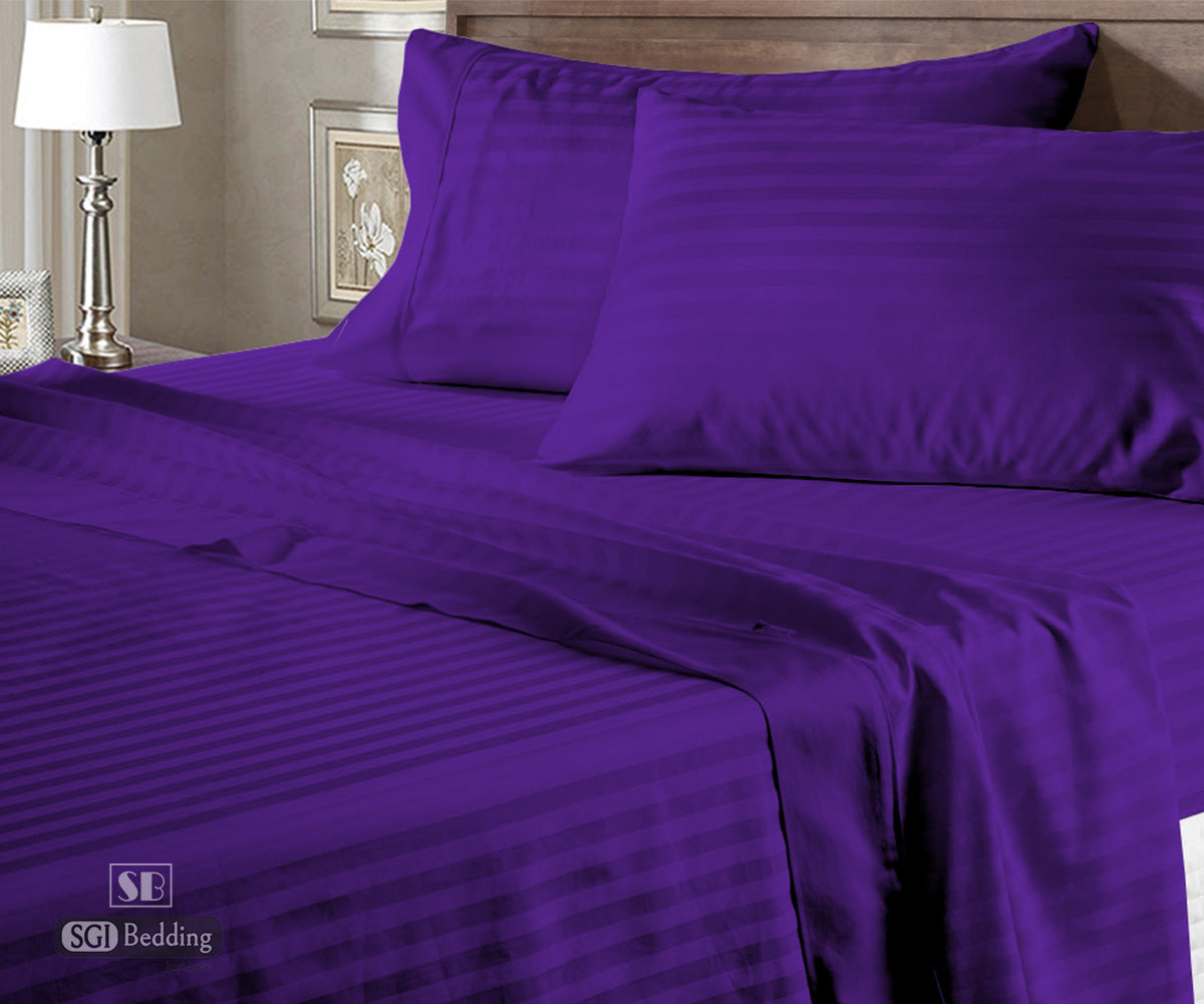 Purple Stripe Flat Sheets