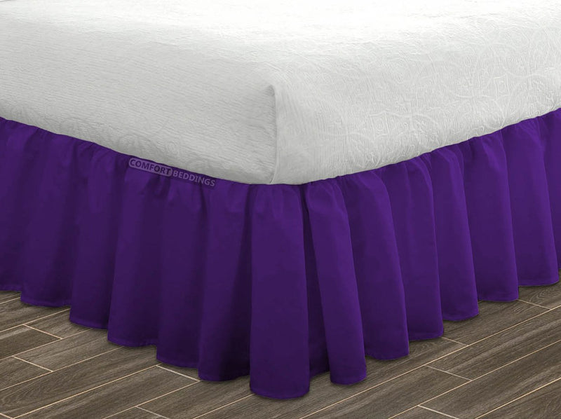 Luxury Purple Ruffle Bed Skirt