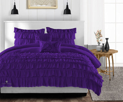 Top Rated Purple 3 Piece ruffled comforter