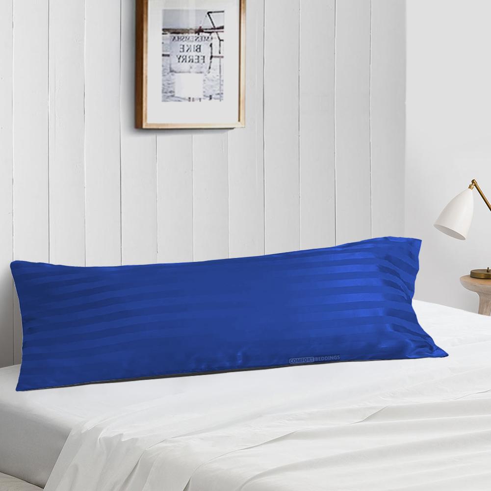Royal blue 20x54 stripe body pillow covers