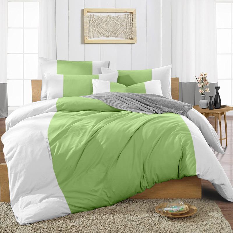Luxury Sage with white contrast Colour Bar Duvet Cover