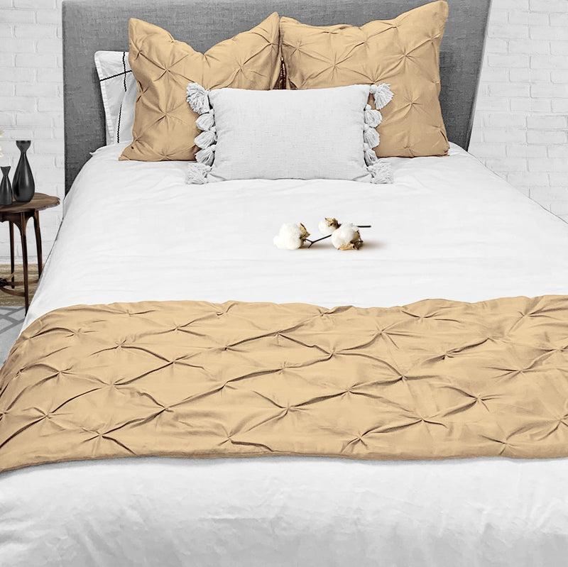 Taupe Pinch Bed Runner