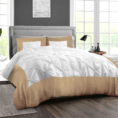 Top Quality Taupe Dual tone Half Pinch Duvet Cover