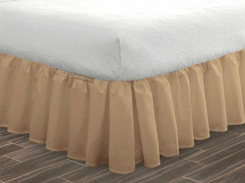 Luxury Taupe Ruffled Bed Skirt