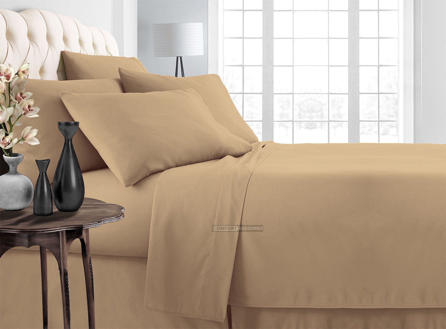 Taupe bed in a bag