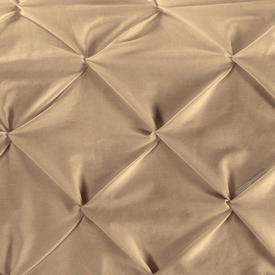 Luxury Taupe Pinch Bed Runner Set