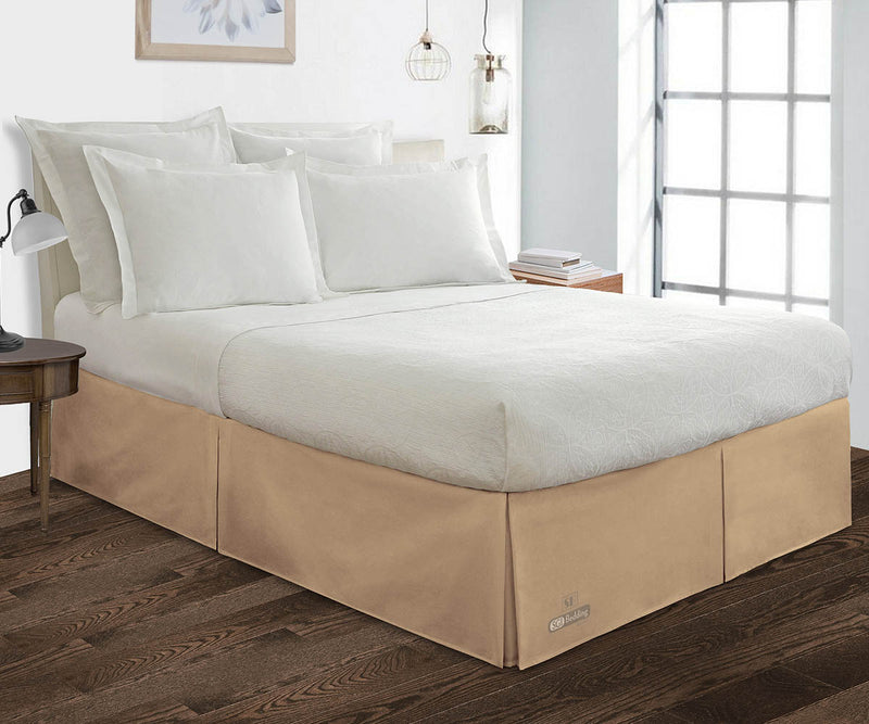 TAUPE PLEATED BED SKIRT