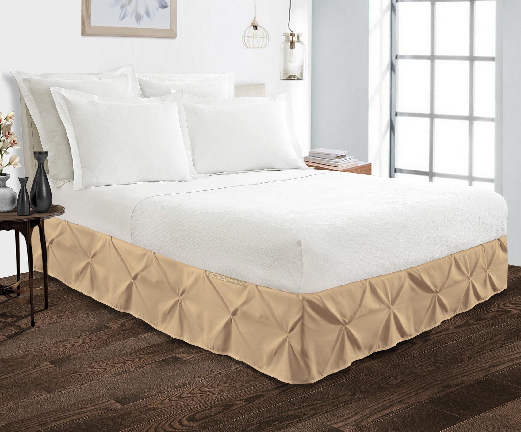 Taupe Pinch Bed Skirt