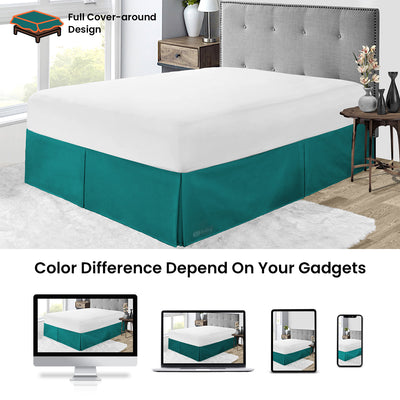TEAL PLEATED BED SKIRT