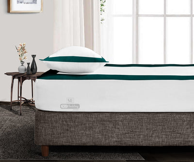 Luxury Teal with White Two Tone Fitted Sheets