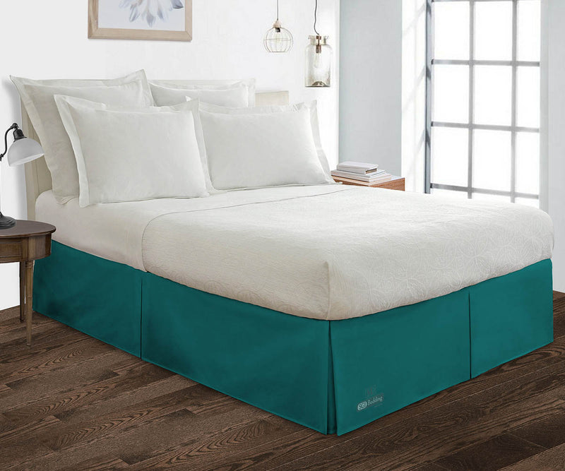 TEAL PLEATED BED SKIRT