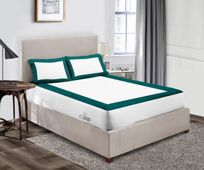 Luxury Teal with White Two Tone Fitted Sheets