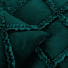 Elegant Teal Diamond Ruffled Duvet Cover