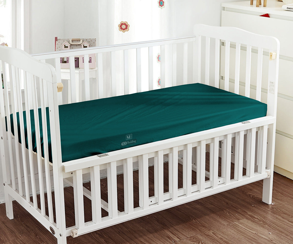 Teal Fitted Crib Sheets 