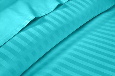 Turquoise Blue Stripe Waterbed Sheets Sets