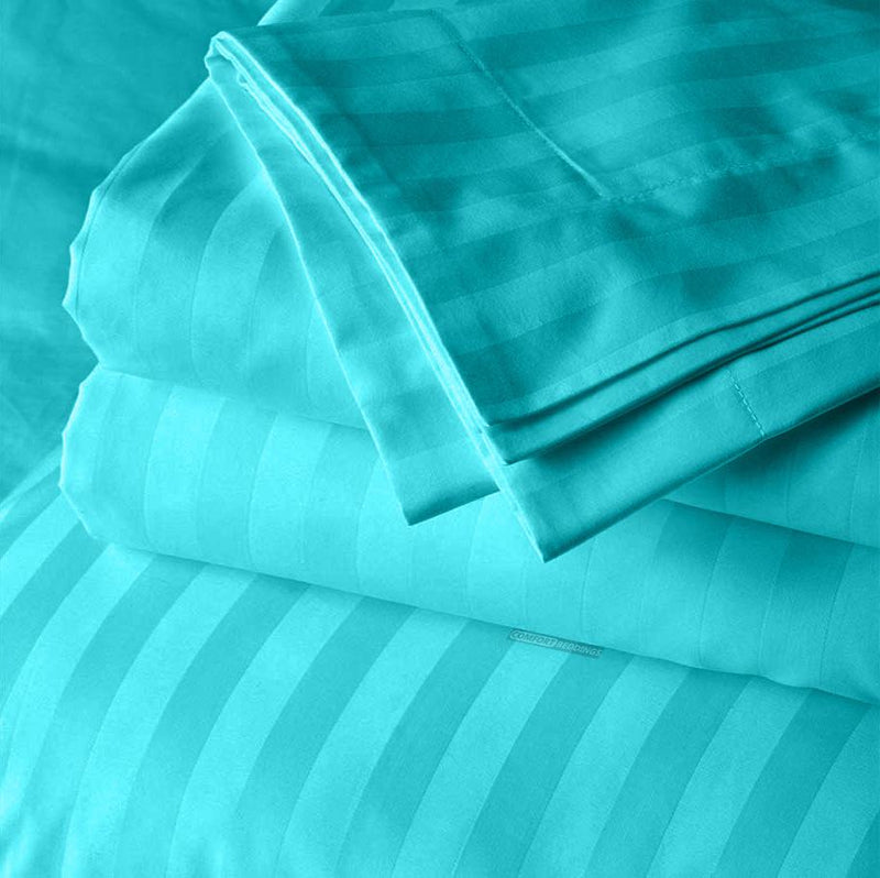 Turquoise blue stripe body pillow covers 
