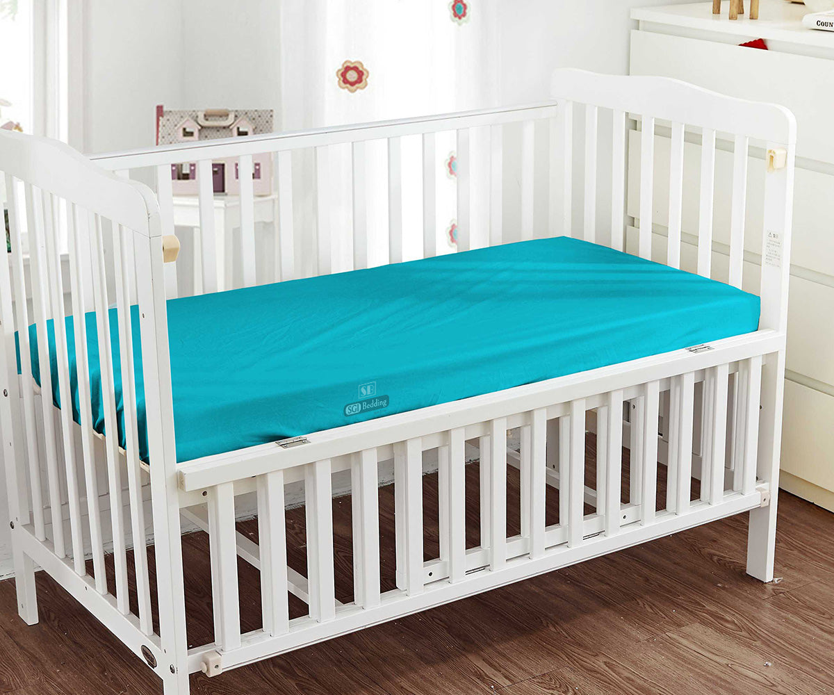 Turquoise Blue Fitted Crib Sheets