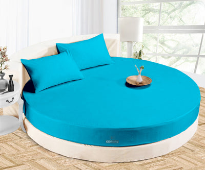 Luxury Turquoise Blue Round Sheet Set 100% Egyptian Cotton