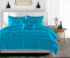 100% Egyptian Cotton Turquoise Blue ruffled comforter Set