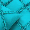 Luxurious Turquoise Blue diamond ruffled Duvet Cover And Pillowcases