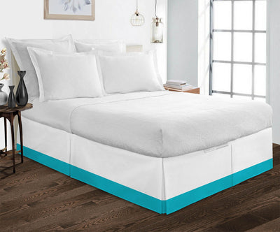 Luxurious Turquoise Blue Two Tone Bed Skirt