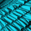 100% Egyptian Cotton Turquoise Blue Ruffle Duvet Cover Set