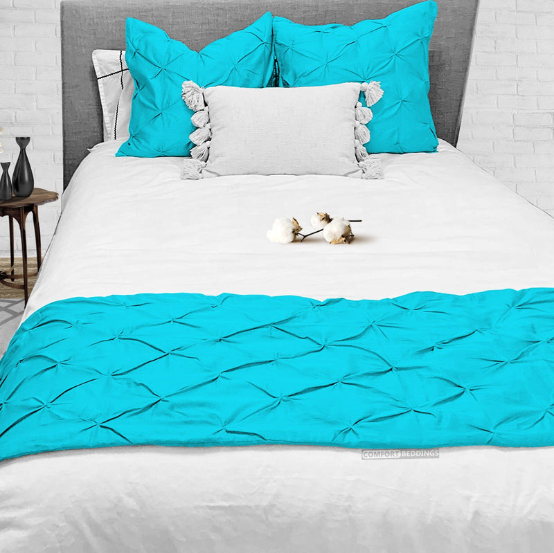 Turquoise  Pinch Bed runner