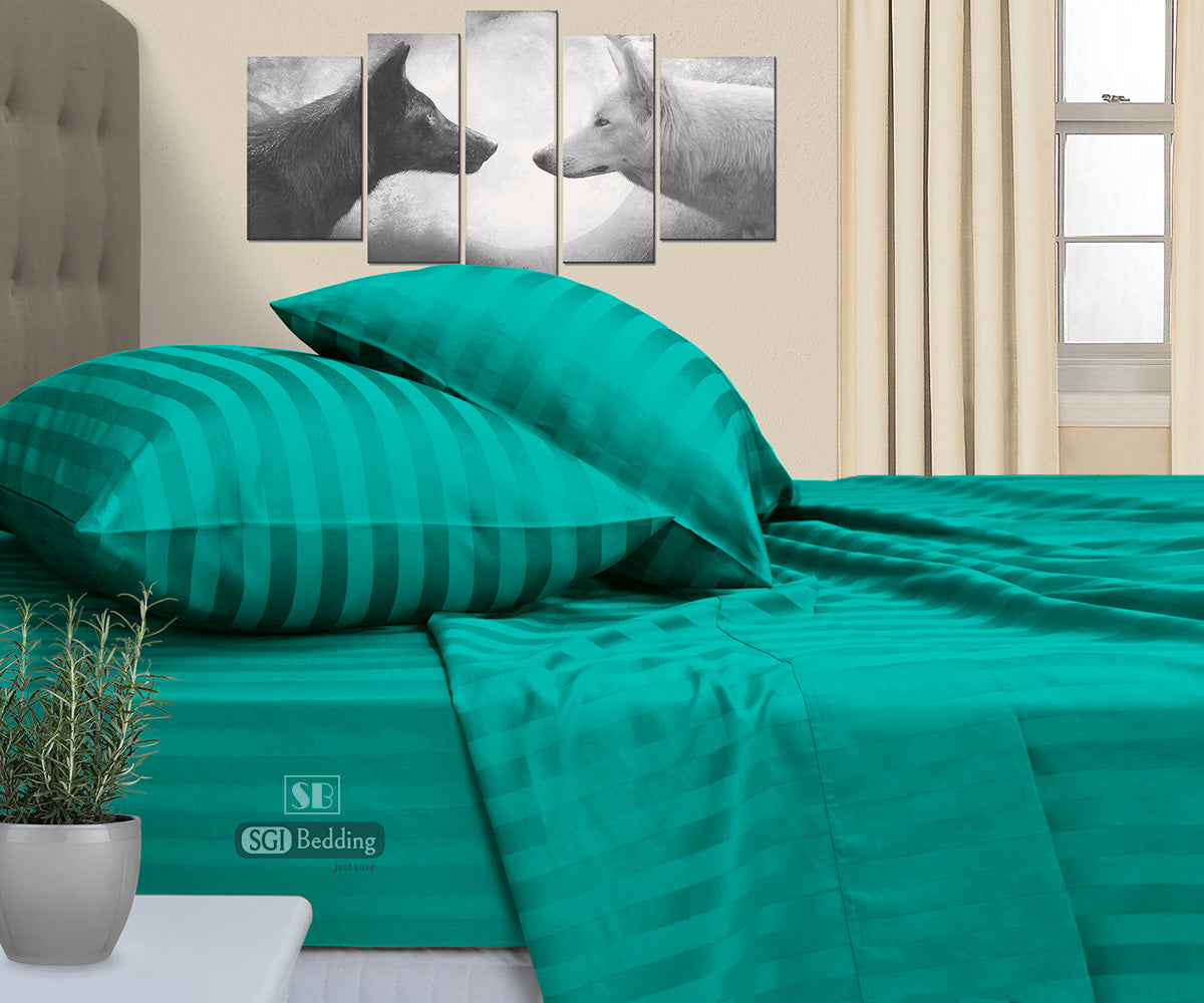Turquoise green stripe RV Sheets